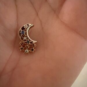 Rose Gold Crescent Moon and Stars Pandora charm